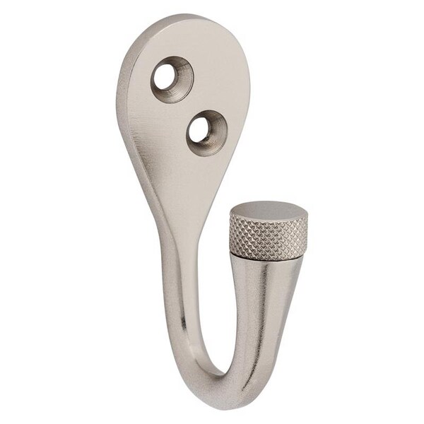 National Hardware National Hardware Powell Medium Satin Nickel Silver Aluminum 2-5/8 in. L Knurled Hook 60 lb 1 pk N337-910 - main